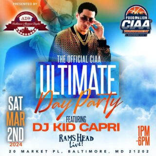Save the date 📝! Hey, #Baltimore #CharmCity  Fam!

The Baltimore Alumnae Chapter is teaming up with @ciaasports @ciaasports to bring the fire 🔥 once more! Get ready to mark your calendars 'cause it's going down in a major way with @kidcapri101 @ramsheadlive. 

We're all about that blend of urban edge and pro finesse, so expect nothing but the best vibes and the ultimate party experience.

Stay tuned for the deets and get ready to party with purpose. We're just getting started! 🎉🏙️🔥 #BaltimoreStrong #CIAACollab

#DeltaSigmaTheta #EasternRegionDST #BaltimoreEvents #Baltimore #ciaaweekend #ciaaweekend